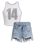 Bling Number Denim Set